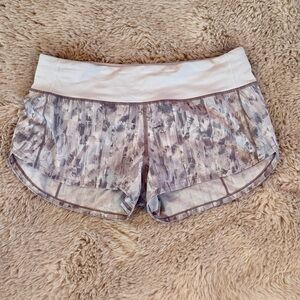lululemon athletica Women's White and Gray Athletic Shorts